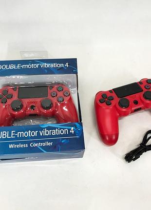 Джойстик doubleshock для ps 4, бездротовий ігровий геймпад ps4/pc акумуляторний джойстик. колір: червоний ei-46