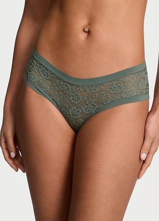 Жіночі безшовні трусики cheeky з красивими мереживом victoria’s secret оригінал