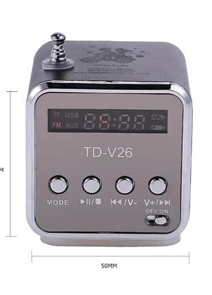 Td-v26 портативна bluetooth-колонка з екраном, fm-радіо, mp3-плеєром і підтримкою tf-карти