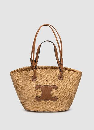 💎 celine classic panier in raffia and calfskin