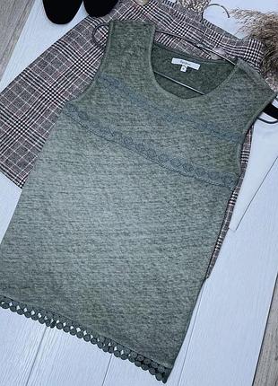 Лляна блуза pepe jeans m хакі вінтажна блуза з мереживом блузка з льону