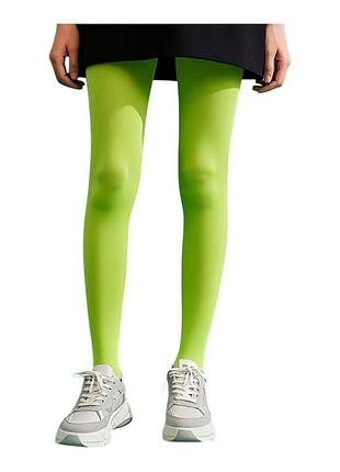 Неоновые велюровые колготы (цвет neon green)