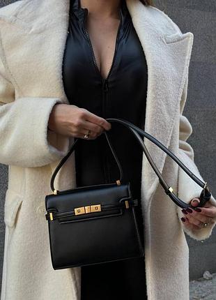 Saint laurent manhattan medium leather shoulder bag black
