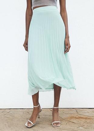 Шифонова спідниця zara xs мʼята