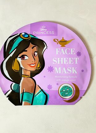 Дитяча тканинна маска для обличчя увлажняющая с ароматом апельсина disney princess 20 мл.