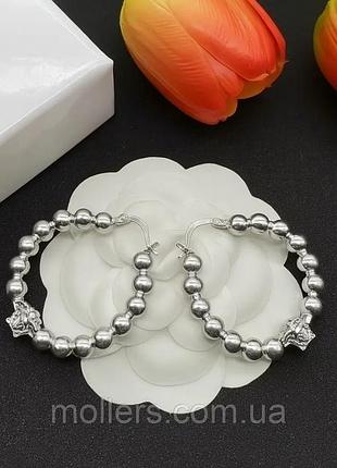 Сережки версаче medusa rings silver люкс якість