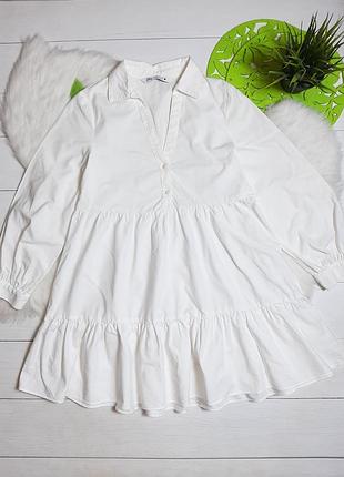 Белое коттоновое платье zara