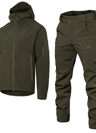 Військовий штормовий вітро-вологозахисний костюм softshell gen.ii (оливковий) s