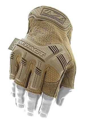 Військові штурмові рукавички без пальців mechanix m-pact fingerles пісочні, l