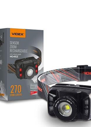 Налобний світлодіодний ліхтарик h045z videx 270 lm 5000 k