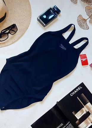 Брендовий суцільний спортивний купальник  speedo темно-синього кольору (navy).