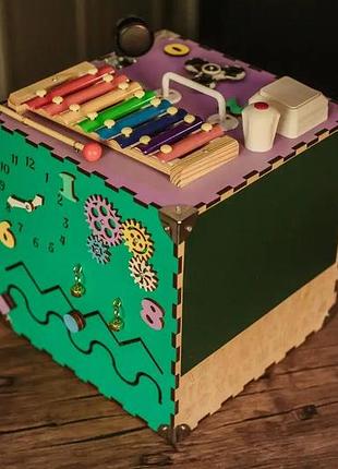 Бизикуб развивающий 30*30*30 дерево разноцветный