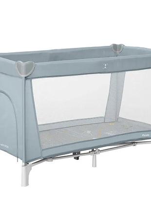 Манеж детский carrello piccolo crl-18101 ash grey с матрасом колесами и сумкой для путешествий