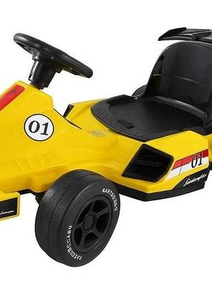 Дитячий електромобіль maraton uv12 speed car x25 12v 4,5 ah 2*390 вт жовтий з пультом та bluetooth