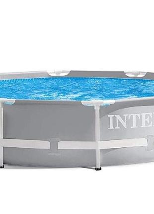 Круглый каркасный бассейн 26700 intex prism frame pool 305×76 см серый