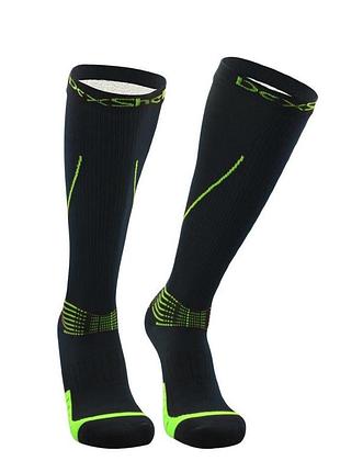 Високі водонепроникні шкарпетки dexshell compression mudder (чорні із жовтим) s