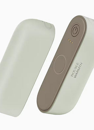Акумуляторна грілка для рук 2-в-1 роздільна usb кишеньковий портативний обігрівач зелений