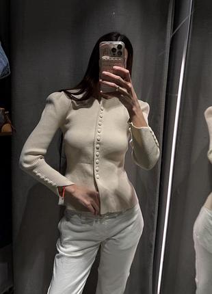 Кардиган жакет з обʼємними рукавами zara