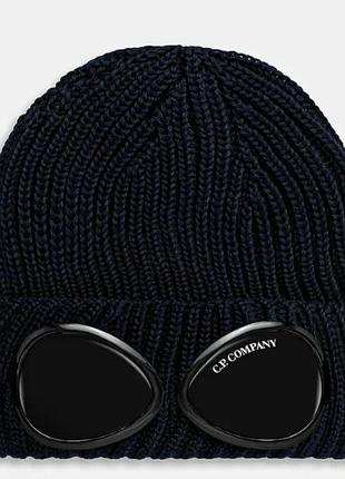 Шапка c.p. company goggle beanie green cmac122a-005509a misc чорна та зелена