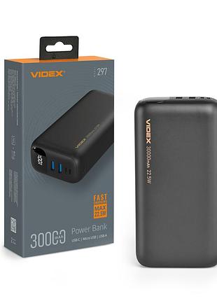 Повербанк 30000mah videx vpb-297 22.5w black