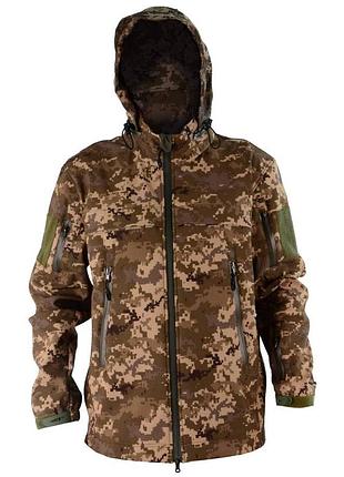 Армійська куртка з капюшоном soft shell (піксель) xxl
