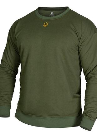 Свитшот basic олива (золотой трезубец) (7407) xl