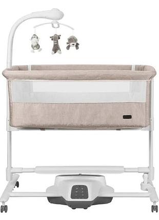 Детская кроватка-качалка carrello bloom crl-10304 cream beige | 7 режимов укачивания, проектор, мобиль, таймер
