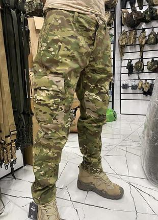 Тактические теплые военные штаны combat softshell мультикам l