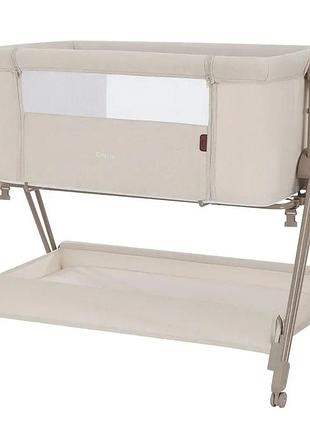 Детская кроватка carrello gracia crl-16502 linen beige 3в1 люлька приставная с корзиной регулируемое колесо