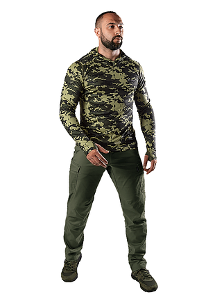 Лонгслив chiton air hood pixel green 3