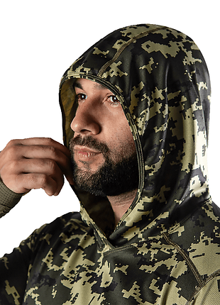 Лонгслив chiton air hood pixel green 7