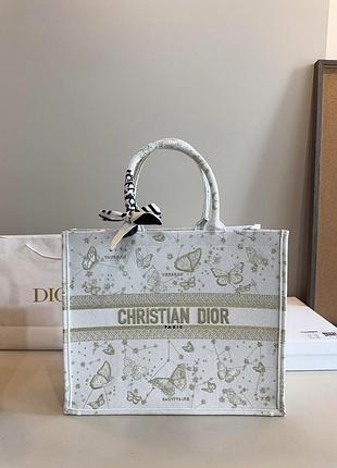 Dior book tote butterfly embroidery 42x35