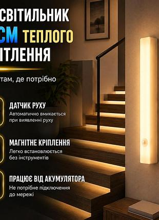 Led світильник 10 см акумуляторний із датчиком руху тепле світло для шафи гардеробної полиці yellow
