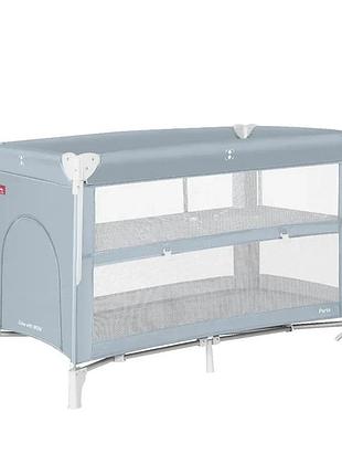 Манеж детский carrello porta crl-18103 ash grey 125×65 см, дорожная сумка, 2 уровня дна, колеса, матрас