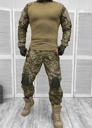 Тактичний армійський костюм убакс + штани з наколінниками піксель,камуфляж