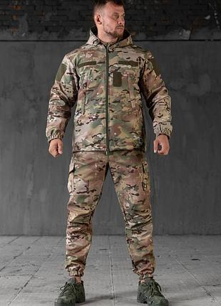 Зимовий тактичний чоловічий костюм softshell (куртка та штани) мультикам s