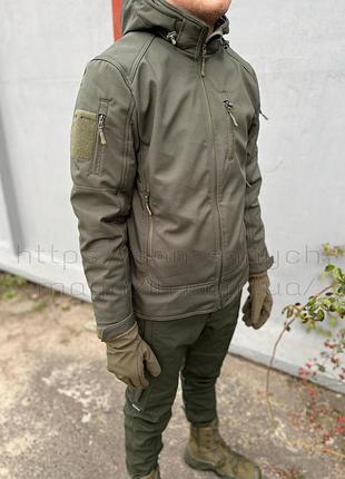 Військовий штормовий вітро-вологозахисний костюм softshell combat (олива) xl