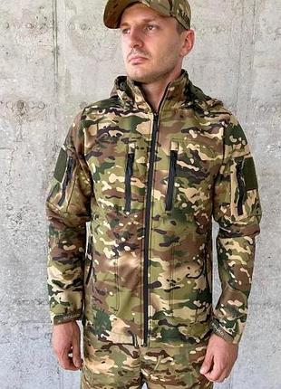 Куртка тактична, штурмова, мультикам softshell з флісовою підкладкою l
