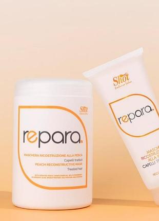 Відновлювальна маска з персиком для пошкодженого волосся shot peach reconstructive mask