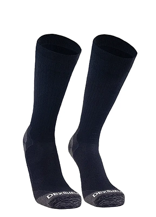 Водонепроникні високі шкарпетки dexshell terrain walking 2.0 socks (чорно-сірі) l (43-46)