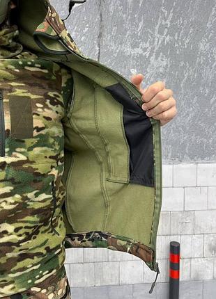 Тактический демисезонный комплект softshell 4 в 1 (куртка, штаны, кофта, бейсболка) мультикам xxl