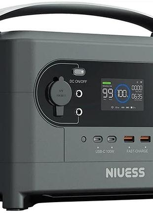 Портативна зарядна станція niuess ne-700 700 вт 512 вт·ч чиста синусоїда швидка зарядка ac dc usb