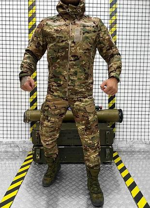 Тактический костюм single sword мультикам softshell, армейский костюм на флис xl