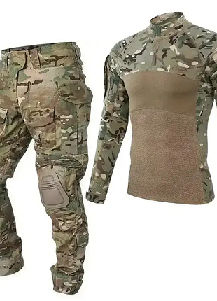 Мужской тактический летний костюм idogear g2 (убакс и штаны) + наколенники (мультикам) s