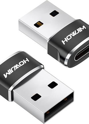 Адаптер howjim usb to usb-c, 2 шт, usb-c (мама) на usb-a (тато) otg