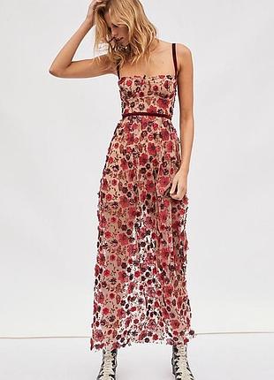 Розкішне довге плаття for love & lemons beatrice strappy maxi dress