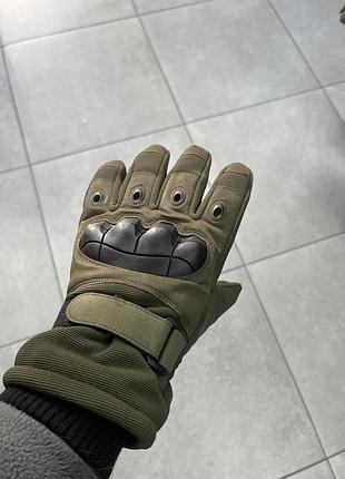 Зимние тактические перчатки на хутре, перчатки олива,хаки xl