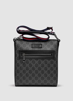 🦁 gucci gg supreme shoulder bag grey 21 х 24 х 6 см