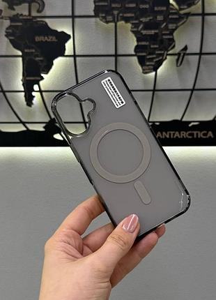 Силиконовый чехол для iphone 17 с magsafe,полупрозрачный чехол для айфон 17 с магнитом magsafe (цвет: серый)