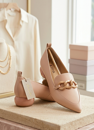 Елегантні бежеві лофери justfab (виставочна модель) ✨